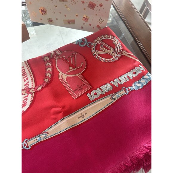 🔥NEW LOUIS VUITTON Silk Bejeweled Square Scarf ✨HOT GIFT❤️ GERNADINE Box / Bag - Picture 6 of 11